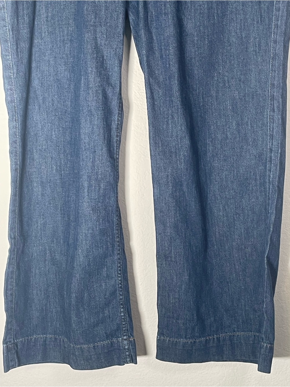 J Crew Fac NWT Denim Trouser Jeans Size 33 Wide Leg High Rise Jeans - Picture 6 of 14